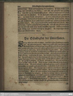 XC. Die Schuldigkeit der Unterthanen