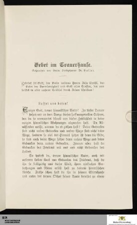 Gebet im Trauerhause