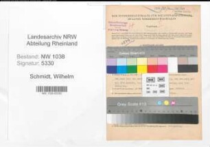 Entnazifizierung Wilhelm Schmidt , geb. 13.03.1909 (Jurist)