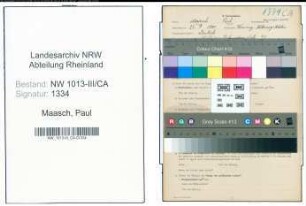 Entnazifizierung Paul Maasch , geb. 25.09.1900 (Bahnschaffner)