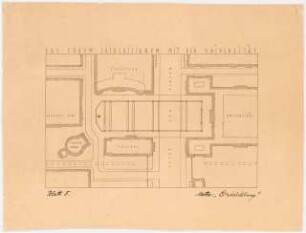 Umgestaltung der Straße Unter den Linden, Berlin: Grundriss Forum Fredericianum mit Universität