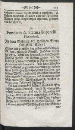 3. Fundatio & Statuta Stipendii Ficcleriani.