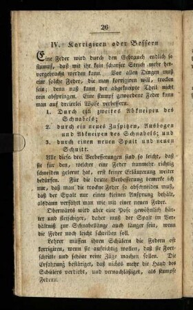 IV. Korrigiren oder Bessern