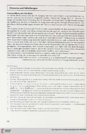 Hinweise und Mitteilungen