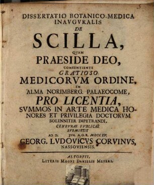 Dissertatio botanico-medica inauguralis de Scilla