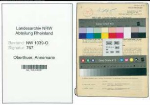 Entnazifizierung Annemarie Oberthuer , geb. 11.11.1919 (Lehrerin)