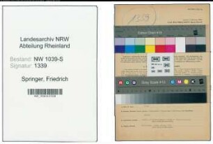 Entnazifizierung Friedrich Springer , geb. 19.12.1897 (Polizeirat)