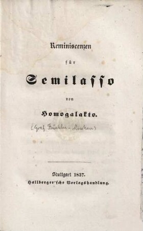Reminiscenzen für Semilasso
