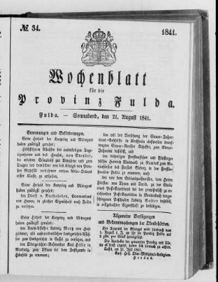 Nr. 34, Ausgabe vom 21. August 1841