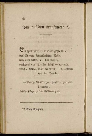 Buß' auf dem Krankenbett