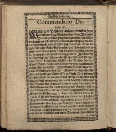 Commendatio Defunctae.