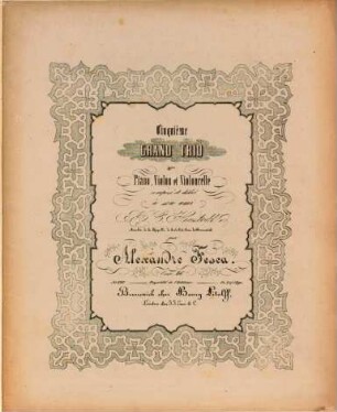 Cinquième grand trio pour piano, violon et violoncelle : oeuv. 46