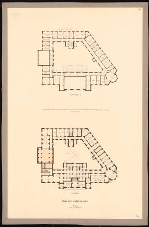 Rathaus, Wiesbaden: Grundrisse 2.OG und Keller 1:200