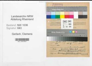 Entnazifizierung Clemens Gerlach , geb. 16.07.1904 (Steiger)