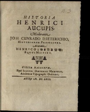 Historia Henrici Aucupis
