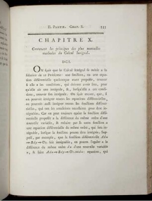 Chapitre X. Contenant les principes des plus nouvelles methodes du Calcul Intégral.