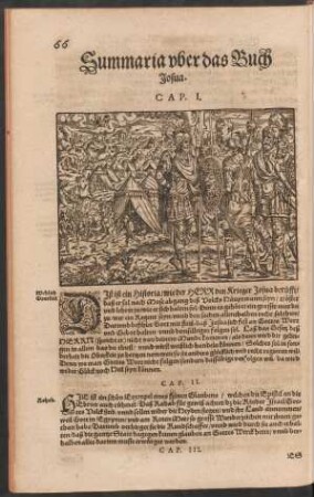 Summaria uber das Buch Josua.