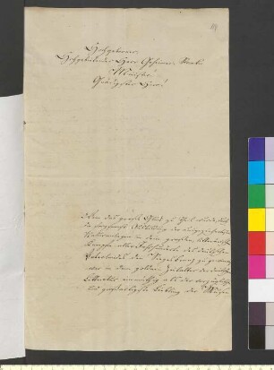 Brief von Winckler, Heinrich Arnold Wilhelm an Goethe, Johann Wolfgang von