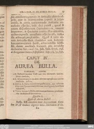 Caput IV. De Aurea Bulla.