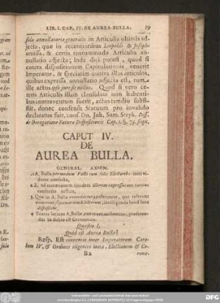 Caput IV. De Aurea Bulla.
