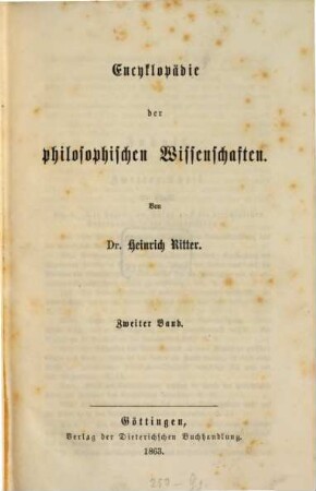 Encyklopädie der philosophischen Wissenschaften, 2