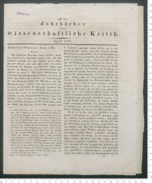 "Adelbert v. Chamisso's Werke (Schluß)" (Rezension)