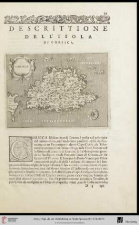 Descrittione dell‘ Isola di Corsica