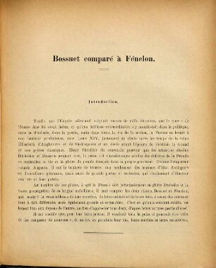Bossuet comparé à Fénelon