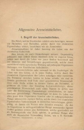 Allgemeine Arzneimittellehre