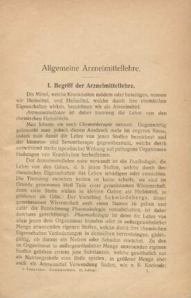 Allgemeine Arzneimittellehre