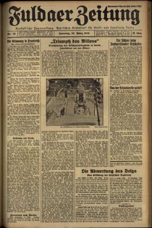 Ausgabe vom Samstag, den 30. März 1935.
