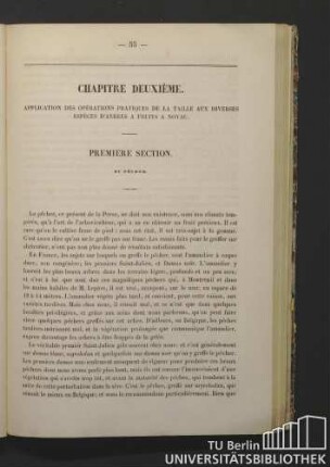 Chapitre Deuxième. Application des opérations pratiques de la taille aux diverses espèces d'arbres a fruits a noyau.