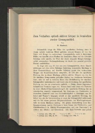 Zum Verhalten optisch aktiver Körper in Gemischen zweier Lösungsmittel.