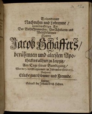 Wolverdienter Nachruhm und Lobreyme