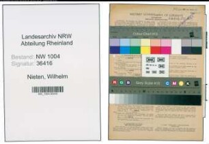 Entnazifizierung Wilhelm Nieten , geb. 24.08.1905 (Elektriker)