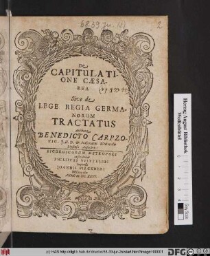 De Capitulatione Caesarea Sive de Lege Regia Germanorum Tractatus