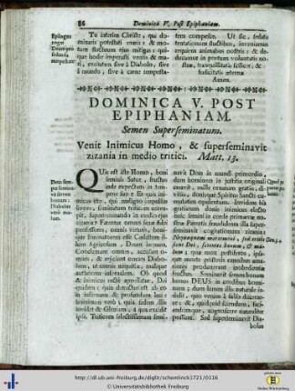 Dominica V. post Epiphaniam.