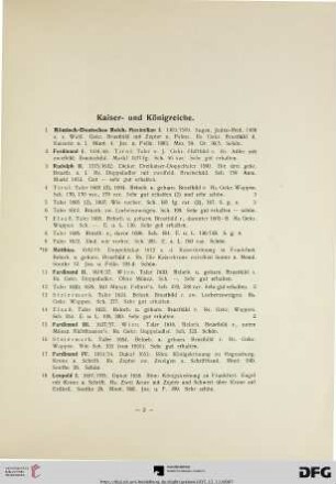 Kaiser- und Königreiche (Nr. 1-426)