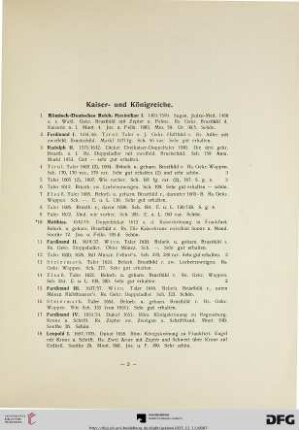 Kaiser- und Königreiche (Nr. 1-426)