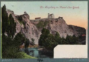 Postkarte mit Blick aus dem Plauenschen Grund zur Begerburg in Dölzschen bei Dresden