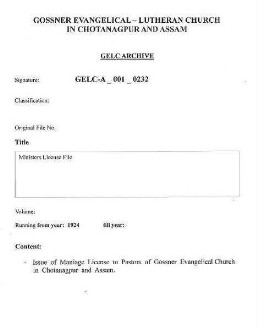 Ministers License File