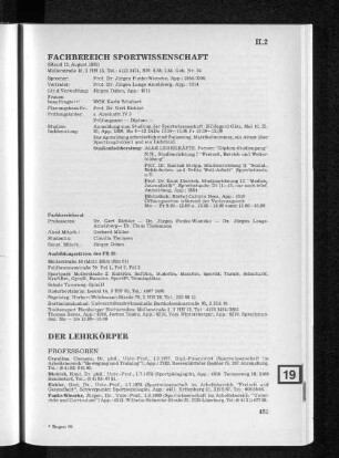 Fachbereich Sportwissenschaft