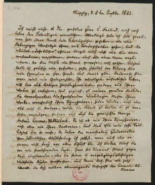 Brief an Louis Spohr : 08.09.1842