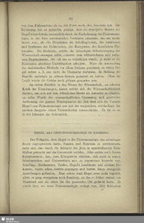 Hegel als Zeitungsschreiber in Bamberg