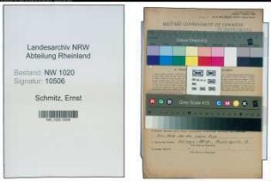 Entnazifizierung Ernst Schmitz , geb. 18.05.1906 (Spediteur)