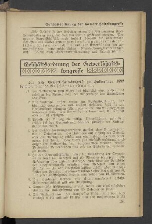 Geschäftsordnung der Gewerkschaftskongresse