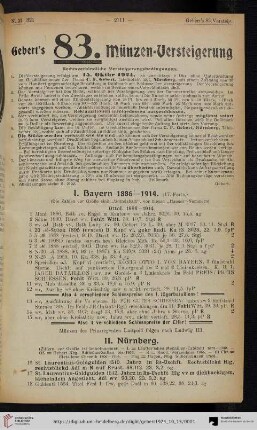 I. Bayern 1886-1914 (Nr. 1-15)