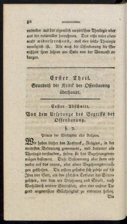 Erster Theil. Grundriß der Kritik der Offenbarung überhaupt
