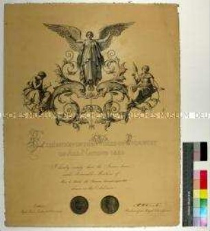 Teilnahmeurkunde für die Firma Ernst March und Söhne an der Londoner Industrieausstellung im Hyde Park