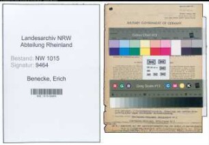 Entnazifizierung Erich Benecke , geb. 12.05.1907 (Pathologe)